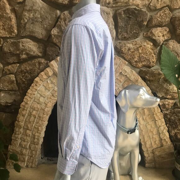 Vineyard Vines Classic Fit Tucker Button Down Shirt Pink Blue Men's Size Medium - Picture 2 of 7